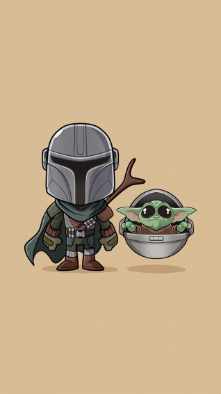 Mandalorian Baby Yoda Chibi HD Rare Gallery Wallpaper