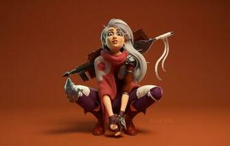Wallpaper Girl Minimalism Weapon Rendering Digital Art