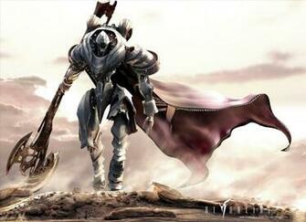 Gray Stainless Steel Robot With Handed Battle Axe And Red Cape