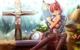 Anime Girl On Cross Wallpaper