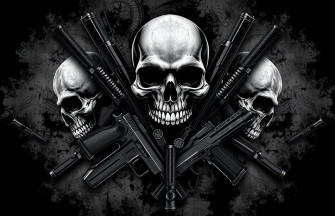 Skulls And Guns Wallpaper
