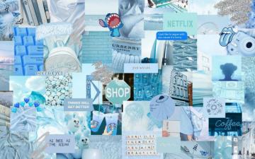Baby Blue Retro Aesthetic Laptop Wallpaper