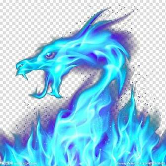 Blue Flame Dragon Fire Illustration