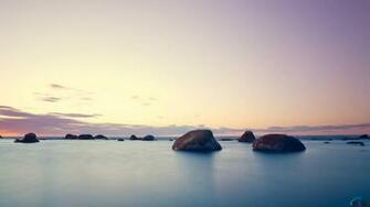 Wallpaper Stones In The Calm Sea X Widescreen Desktop