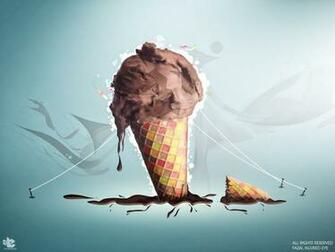 Ice Cream Cone Melting By Injured Eye