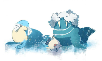 Nagai13 Spheal Sealeo Walrein Pokemon
