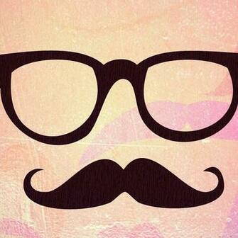 Cute Pink Mustache Wallpaper
