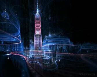 Transmission Beautiful Sci Fi Scene Fractal Art Wallpaper