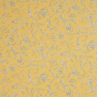 Sanderson Toile Wallpaper Scroll Co Ordinate Lemon Blue