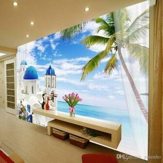 Charming Santorini Wallpaper 3d Seascape Photo Natural
