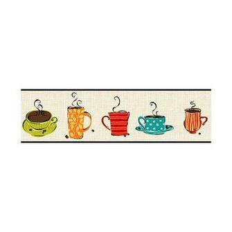 Wallcoverings Bistro Coffee Mug Border Wallpaper Walmart