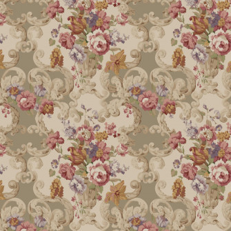 Mulberry Home Floral Rococo Red Plum Wallpaper Courthouse