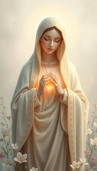 Mother Mary Heart Mobile Wallpaper