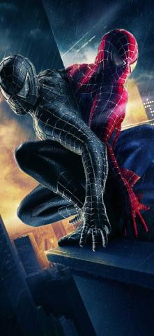 Wallpaper Spider Man Black And Red City Rain UHD 4k