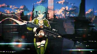 Jumpei99 Shinon Sao Sword Art Online Weapon Wallpaper Background
