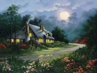 Country House Cottages In Cottage Painting Garden