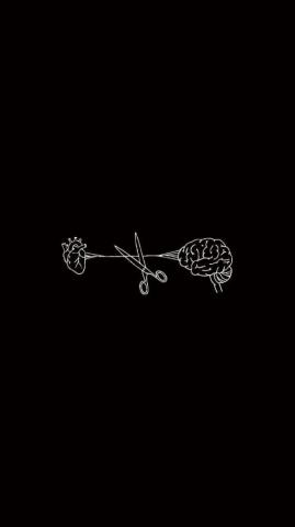 Heart And Brain Connection Cut iPhone Wallpaper
