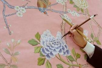 Chloe Van Paris De Gournay Hand Painted Wallpaper