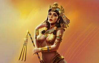 Wallpaper Girl Look Egypt Decoration Art Gold Queen