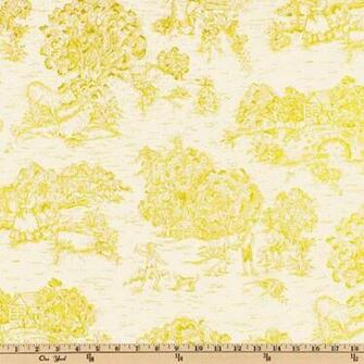 Yellow Gold Toile Fabrics Cotton Prints And Solids