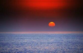 Wallpaper Fireball Twilight Sea Ocean Sunset Seascape Sun