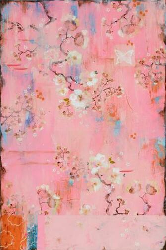 Fraga Painting Inspired By Vintage French Wallpaper Kathefraga