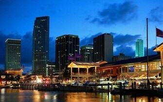 Purple Skyline Of Miami Wallpaper
