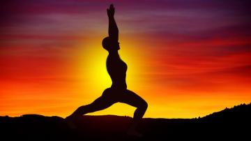 Photo Of Yoga Woman Silhouette Sunset Meditation