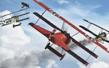 Red Baron Airplane Art Military Battles War Weapons Flight Fly