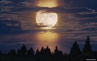 Wallpaper Nature Moonlight Landscape