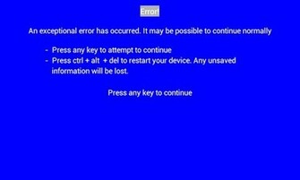 Error Screen Screenshot