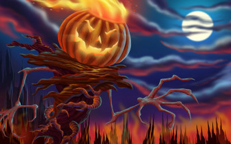 Scary Halloween HD Wallpaper Pumpkins Witches