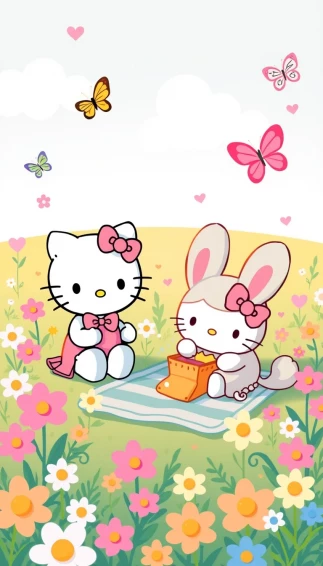 Hello Kitty And Cinnamoroll Wallpaper