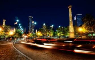 Atlanta Park Nights Skyline Wallpaper Desktop Background For