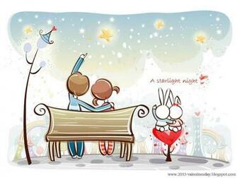 Cute Cartoon Couple Love HD Wallpaper For Valentines Day Online