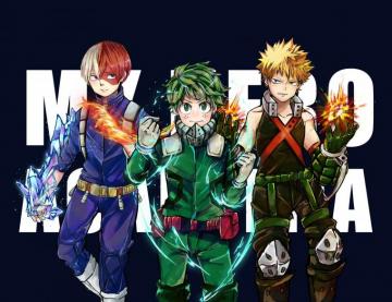 Anime My Hero Academia Izuku Midoriya Katsuki Bakugou Shoto