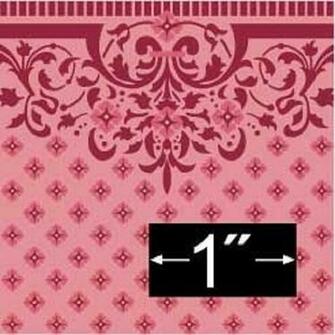Itm Dollhouse Miniature Wallpaper Victorian Oak Lawn Red