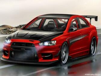 Mitsubishi Lancer Evo X Red Exclusive HD Wallpaper
