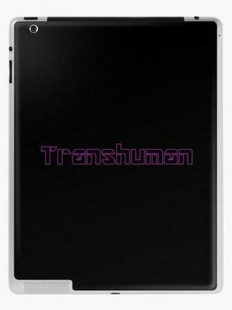 Transhuman Purple Outline On Black Background iPad Case Skin By