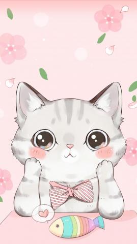Cute Cartoon Cat Wallpaper On