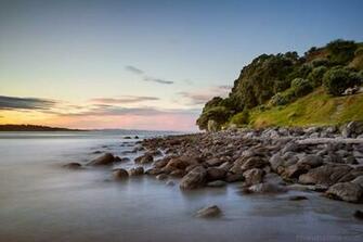 S Print Of Landscape Photo Rocks At Sunset Mt Maunganui New