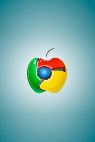 Apple Chrome iPhone Wallpaper HD Logo