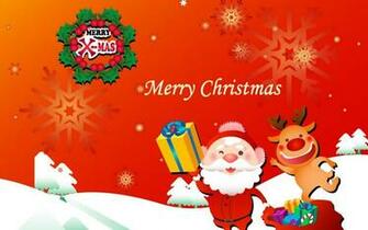 Santa And Rudolf Merry Christmas Wallpaper