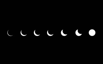 Moon Phases Aesthetic Black And White Laptop Wallpaper