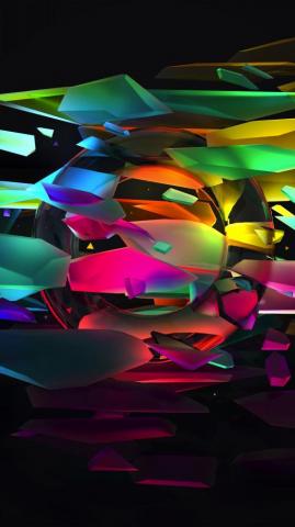 Abstract Spectrum Colorful Broken Pieces Wallpaper