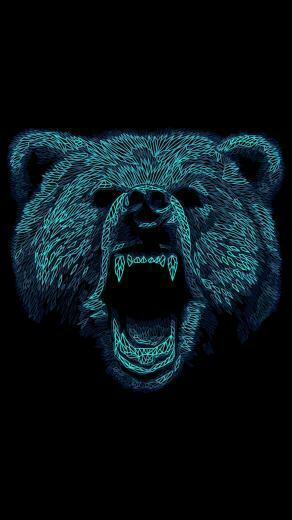 Angry Bear Art iPhone Wallpaper In