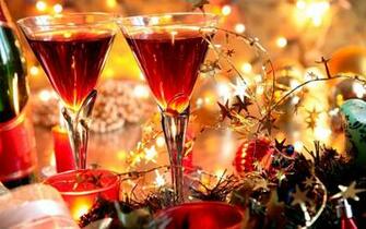 Christmas Wine Glasses Computer Desktop Wallpaper Pictures
