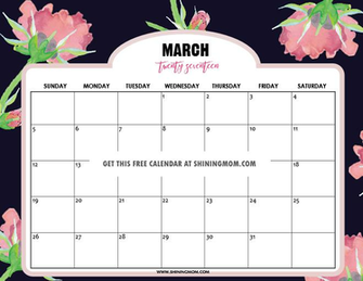 Printable March Calendars Pretty Designs