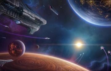 Wallpaper Space Planet Stars Flight Fleet Image For