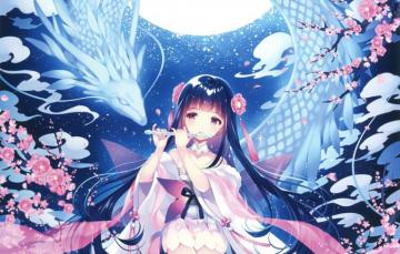 Wallpaper The Moon Dragon Girl Image For Desktop Section